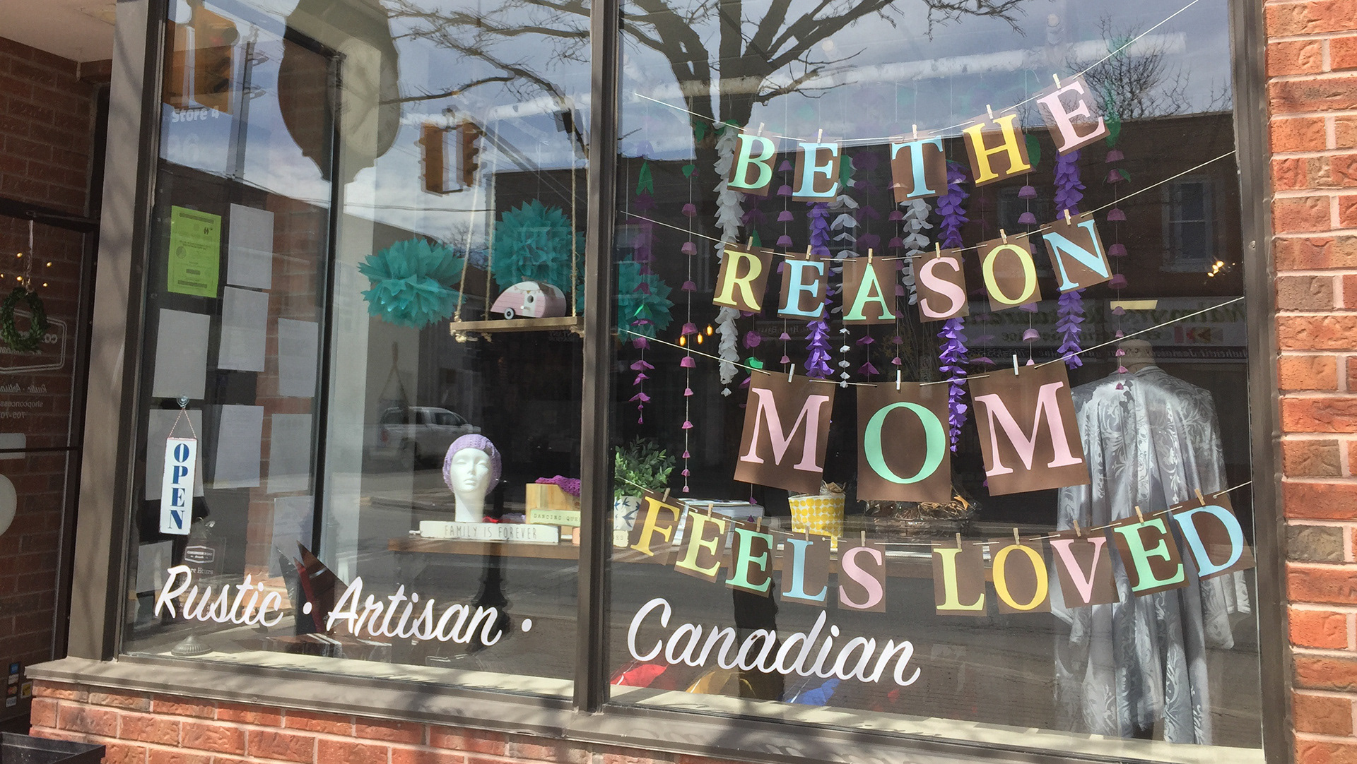 Mother's Day retail window display